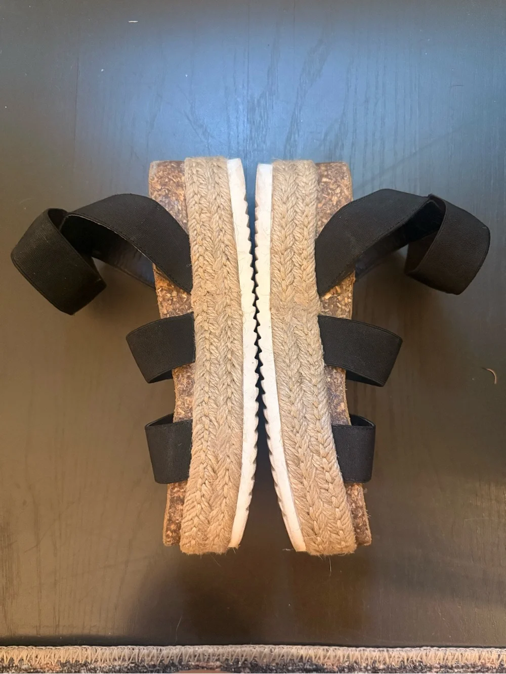 Steve Madden Black Strappy Espadrille Platform Sandals